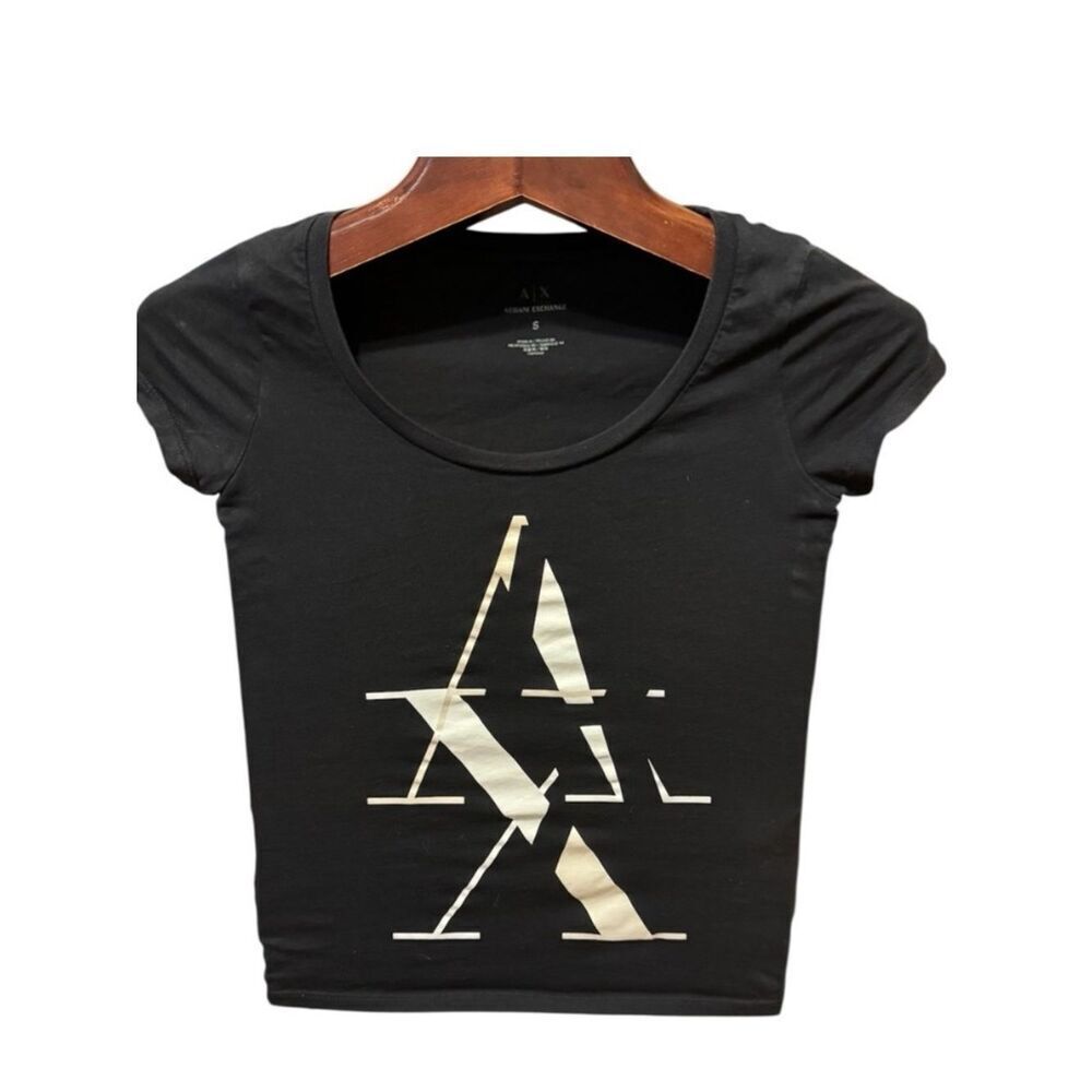 🛍️ Armani Exchange Black Short Sleeve Tee with Logo Size Small